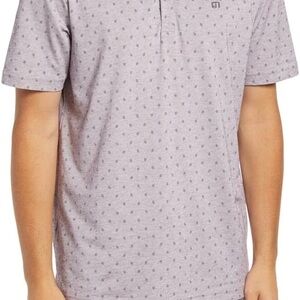 Travis Mathew General Manager Men’s Gold Polo Size XXL Purple Geometric Shapes